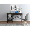 Safdie & Co Computer Desk 47.65" Long Dark Grey with 1 Drawer 2 Shelves and Black Metal for Home Office and Small Spaces. Ideal for writing - - Mounts For Less