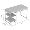 Safdie & Co Computer Desk 47.65" Long Dark Grey with 1 Drawer 2 Shelves and Black Metal for Home Office and Small Spaces. Ideal for writing - - Mounts For Less