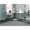 Safdie & Co Computer Desk 59" Long L-Shaped Dark Taupe and Black Metal - - Mounts For Less