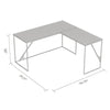 Safdie & Co Computer Desk 59" Long L-Shaped Dark Taupe and Black Metal - - Mounts For Less