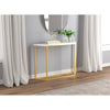 Safdie & Co Entryway Table Console Table Sofa Couch Table Accent Table - 44" Long Marble Look with Gold Metal for Living Room - - Mounts For Less