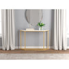 Safdie & Co Entryway Table Console Table Sofa Couch Table Accent Table - 44" Long Marble Look with Gold Metal for Living Room - - Mounts For Less