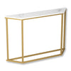 Safdie & Co Entryway Table Console Table Sofa Couch Table Accent Table - 44" Long Marble Look with Gold Metal for Living Room - - Mounts For Less