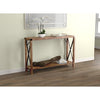 Safdie & Co Entryway Table Console Table Sofa Couch Table Accent Table - 46" Long Brown Reclaimed Wood with 1 Shelf and Metal Sides for Living Room - - Mounts For Less