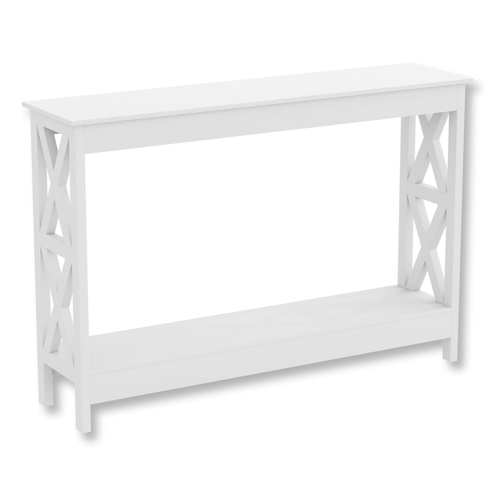 Safdie & Co Entryway Table Console Table Sofa Couch Table Accent Table - 47.25" Long White with 1 Shelf for Living Room - - Mounts For Less