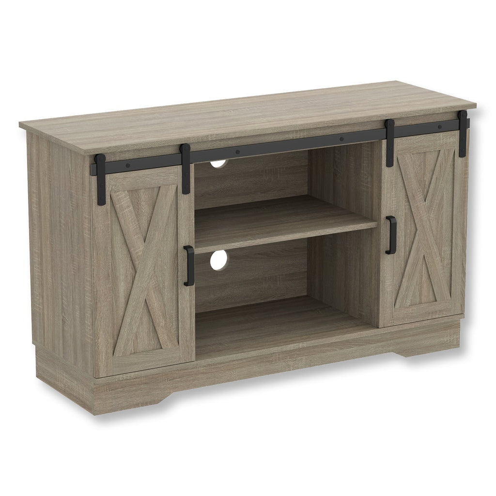 Safdie & Co TV Stand - 48" Long Dark Taupe with 2 Sliding Doors and 3 Shelves for Living Room - - Mounts For Less