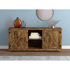 Safdie & Co TV Stand - 58" Long Brown Reclaimed Wood with 2 Closed Doors and 2 Shelves for Living Room - - Mounts For Less