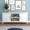 Safdie & Co TV Stand - 58" Long White with 2 Closed Doors and 2 Shelves for Living Room - - Mounts For Less