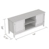 Safdie & Co TV Stand - 58" Long White with 2 Closed Doors and 2 Shelves for Living Room - - Mounts For Less