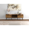 Safdie & Co TV Stand - 71" Long Brown Reclaimed Wood with 2 Closed Doors and 2 Shelves for Living Room - - Mounts For Less