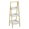 Safdie & Co Wall Shelf 49" High 3 Tier With Borders White and Gold Metal - - Mounts For Less