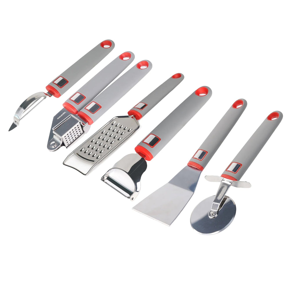 Sakuchi - 6 Piece Stainless Steel Kitchen Utensil Set, Gray - - Mounts For Less