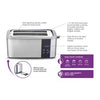 Salton - Digital Long Slot Toaster, 4-Slice Capacity, 1500 Watts, Stainless Steel - - Mounts For Less