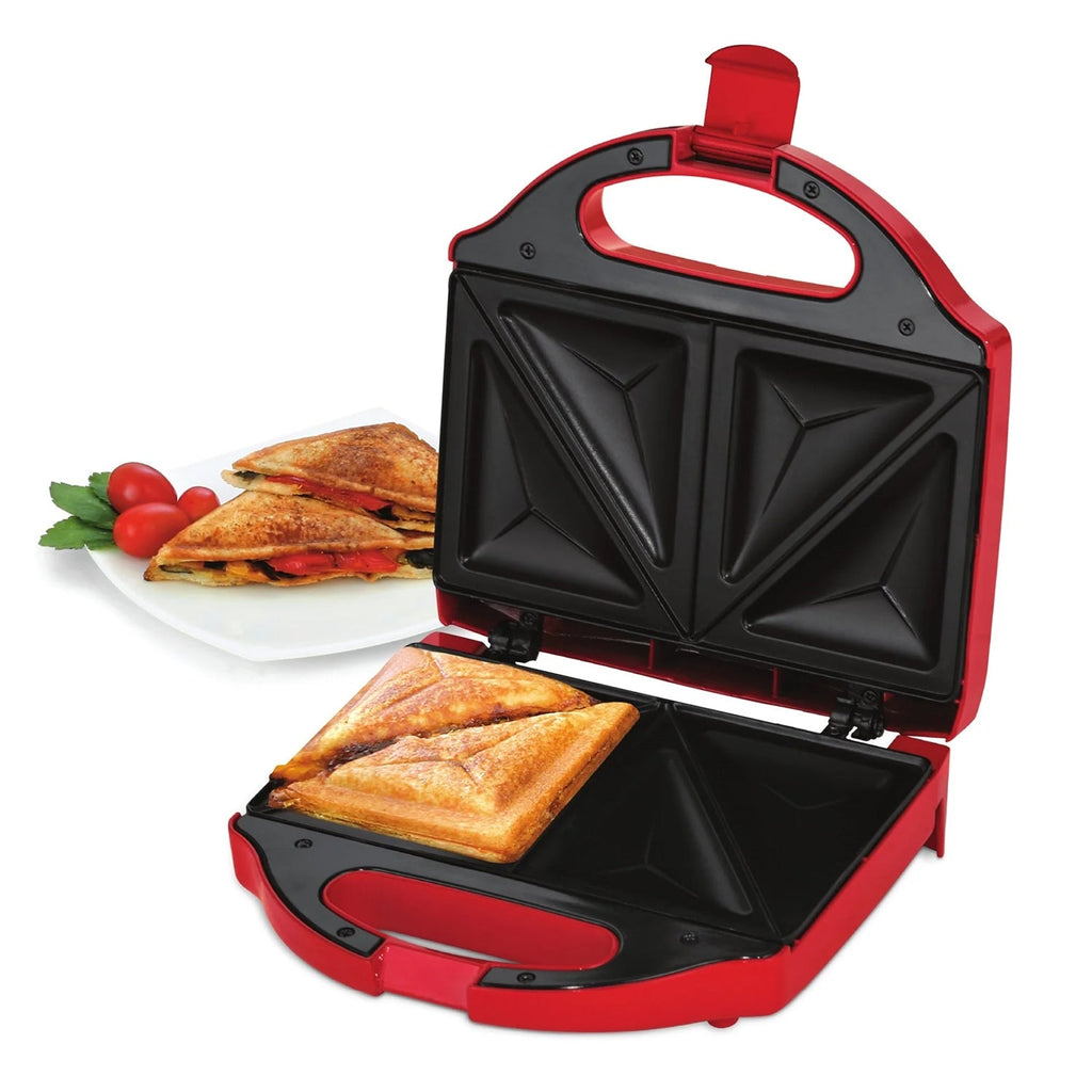 Salton Essentials - Compact Sandwich Grill with Non-Stick Cooking Surface, Red - - Mounts For Less
