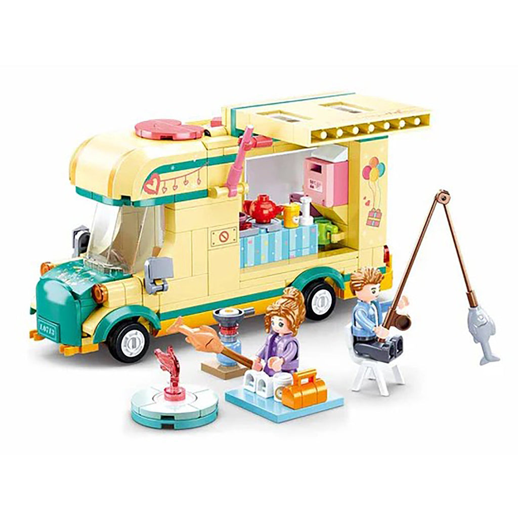 Sluban - Summer Camper Van Building Blocks Set with 2 Figures, 314 Pieces - - Mounts For Less