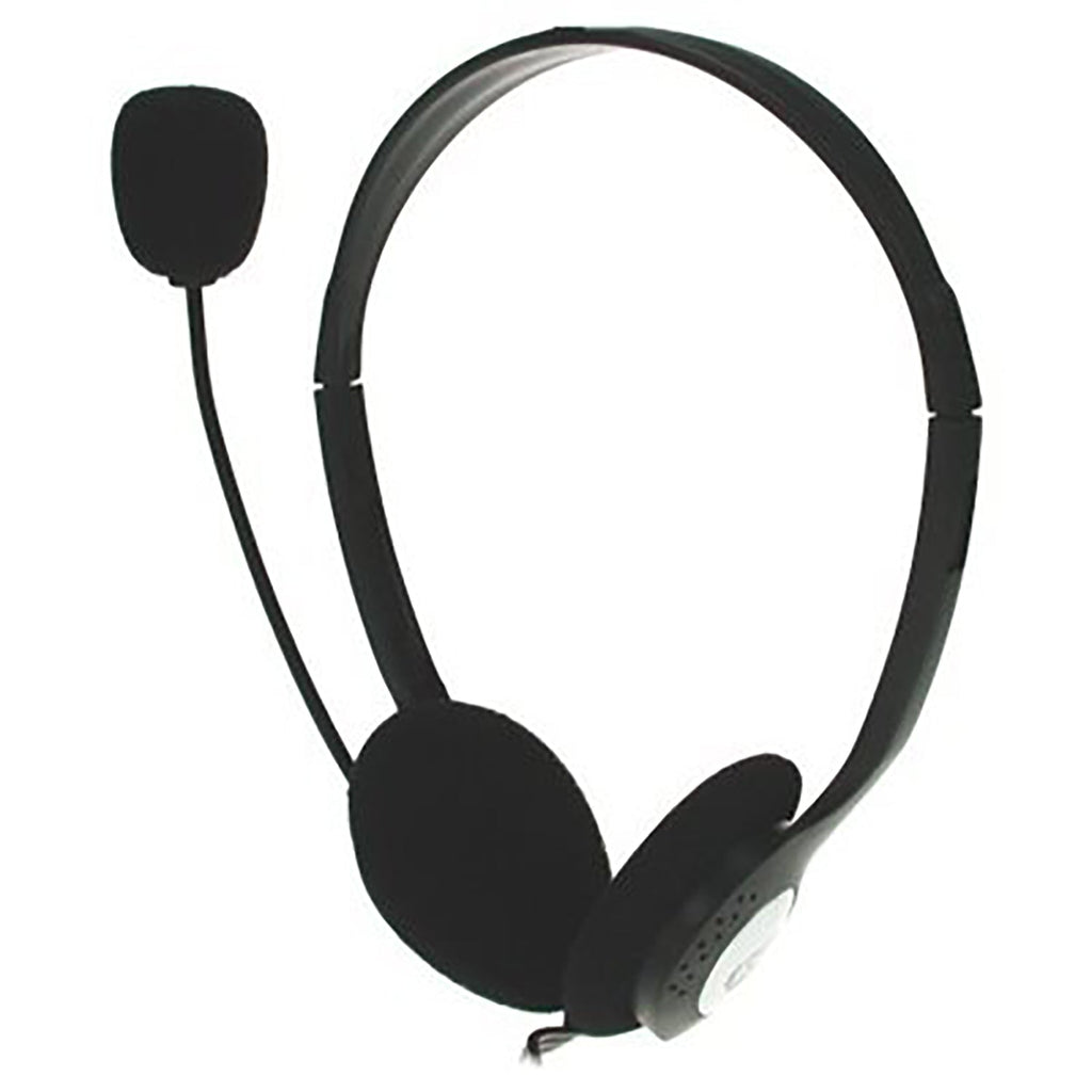 SoundJUNKIE - Stereo Computer Headphones with Microphone, Adjustable Headband, Black - - Mounts For Less