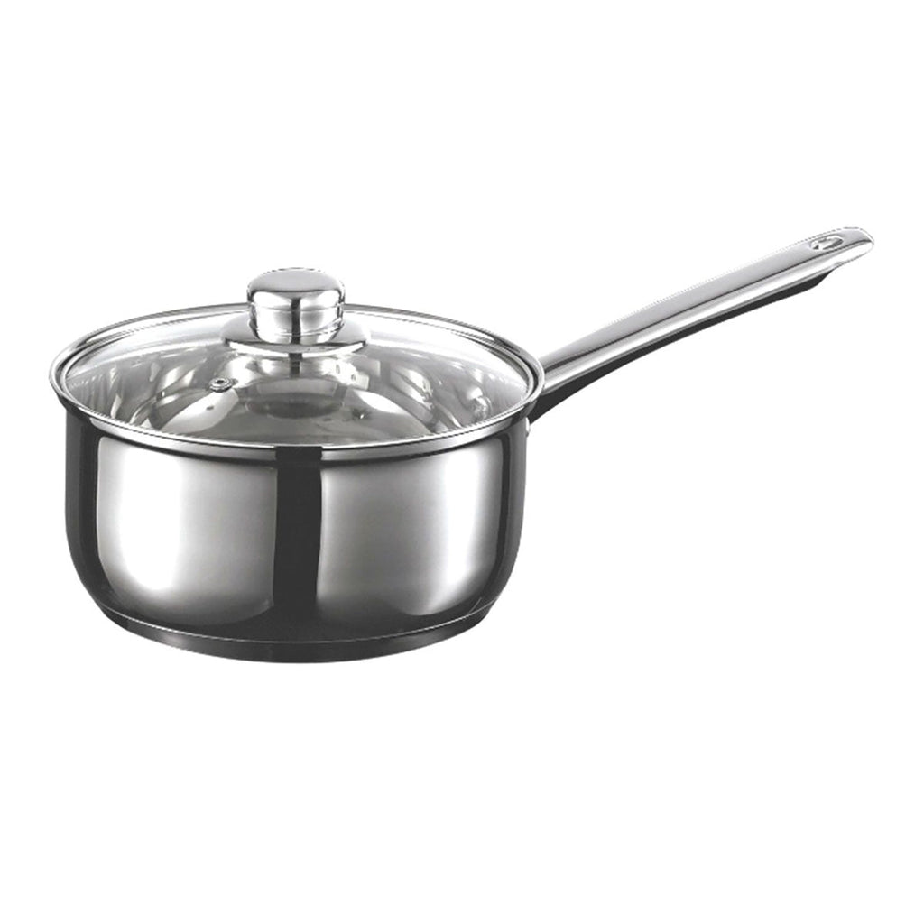 Starfrit - Everyday Basix Saucepan with Glass Lid, 1.6 Liter Capacity, Stainless Steel - - Mounts For Less