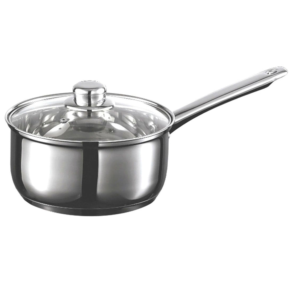 Starfrit - Everyday Basix Saucepan with Glass Lid, 2.3 Liter Capacity, Stainless Steel - - Mounts For Less