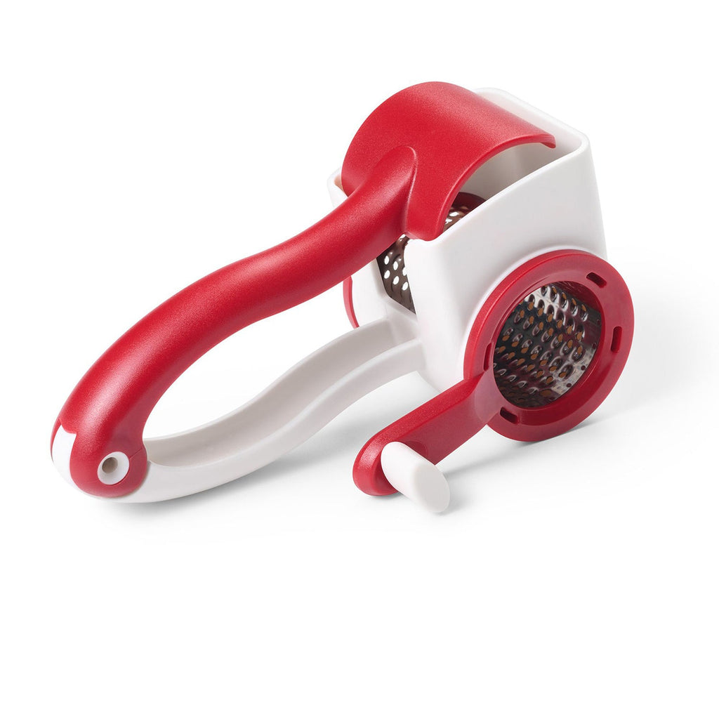 Starfrit - Rotary Cheese Grater, Stainless Steel Barrel, Dishwasher Safe, Red - - Mounts For Less