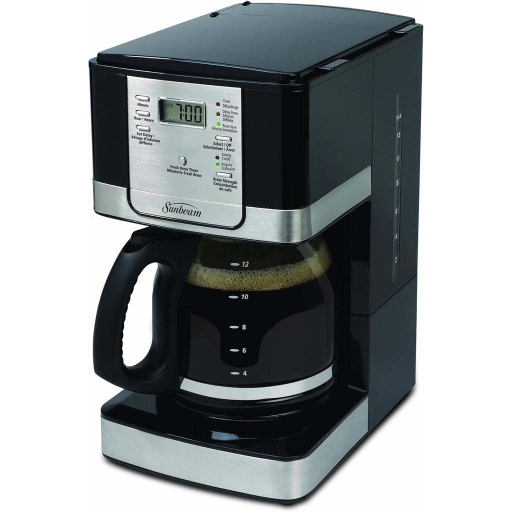 Sunbeam - Programmable 12-cup coffeemaker, Pause N Serve function, Black - - Mounts For Less
