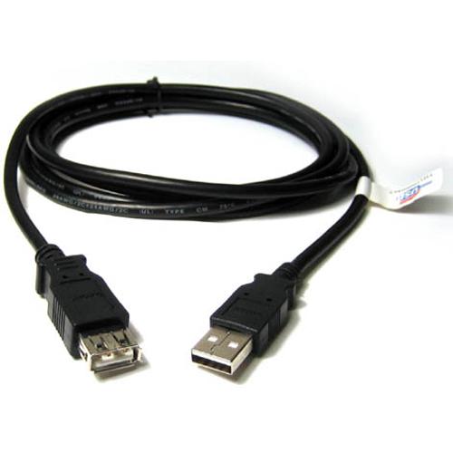 TechCraft USB 2.0 Extension Cable with A Connectors Male/Female 1ft black - - Mounts For Less