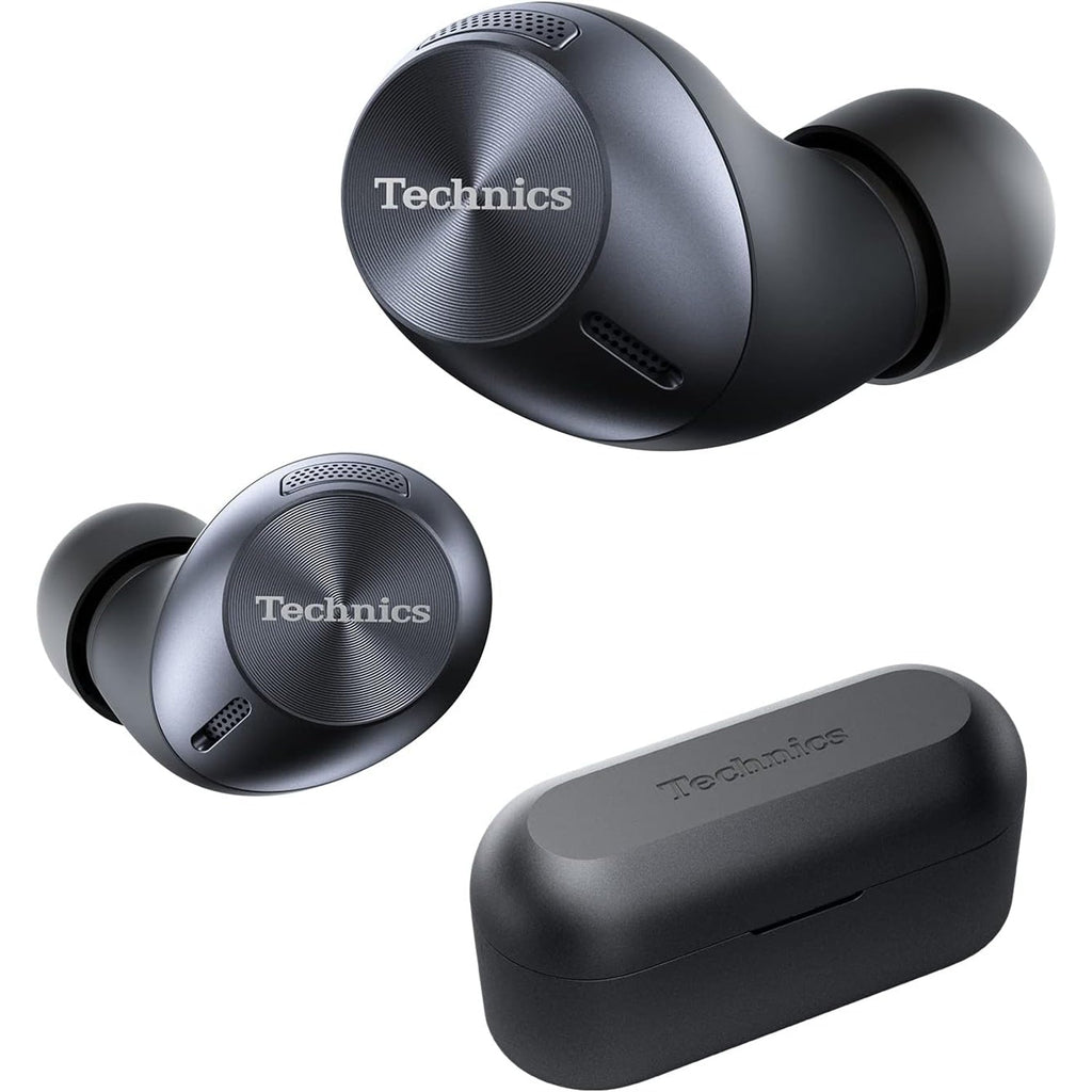 Technics - Wireless Bluetooth In-Ear Headphones with Microphone and Charging Case, Black - - Mounts For Less