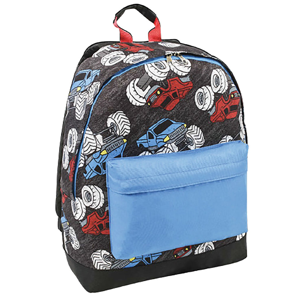 TrailBlazer - Backpack with Adjustable Padded Shoulder Straps, 14 Liter Capacity, Monster Truck Design - - Mounts For Less
