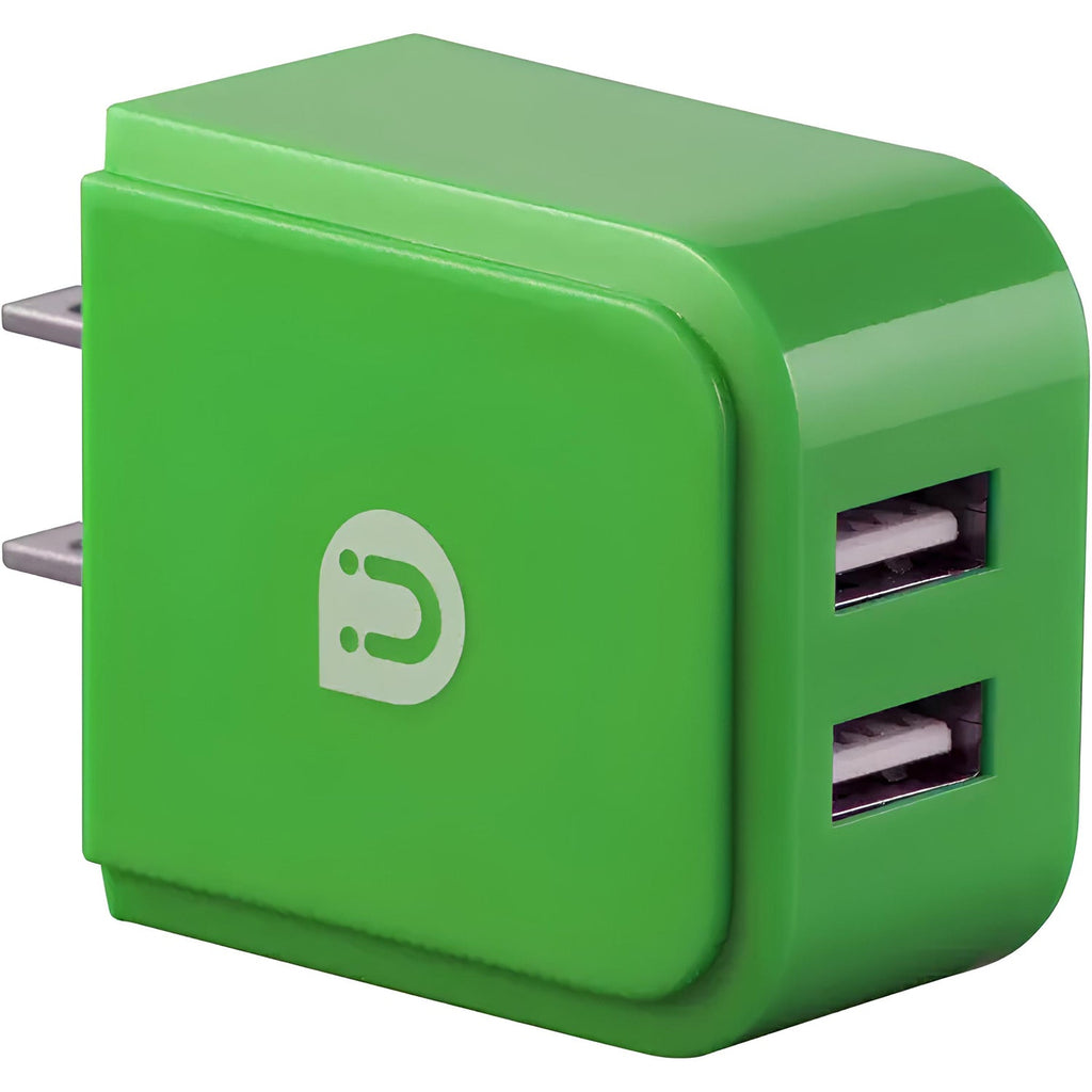 Uber Charge - Dual USB Wall Charger 2.4A - Green - - Mounts For Less