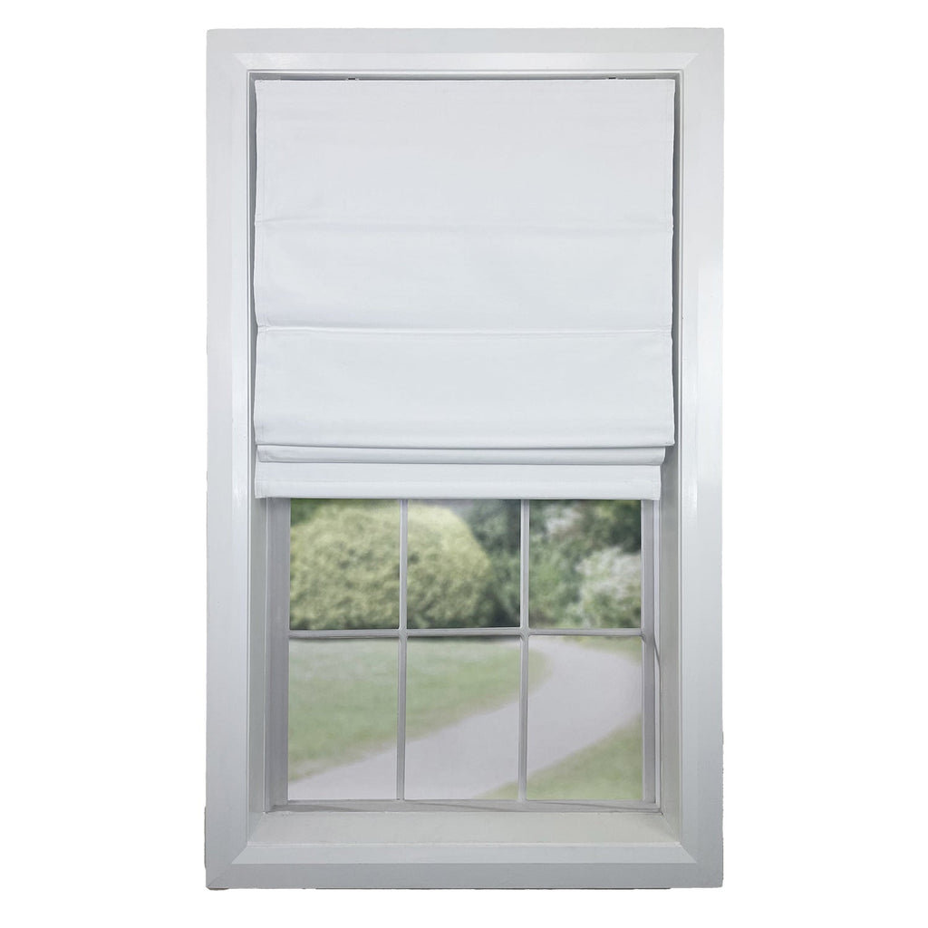 Versaille - Cordless Roman Shade, Augustus Collection, Darkening Fabric, Ivory (Available in 12 Sizes) - - Mounts For Less