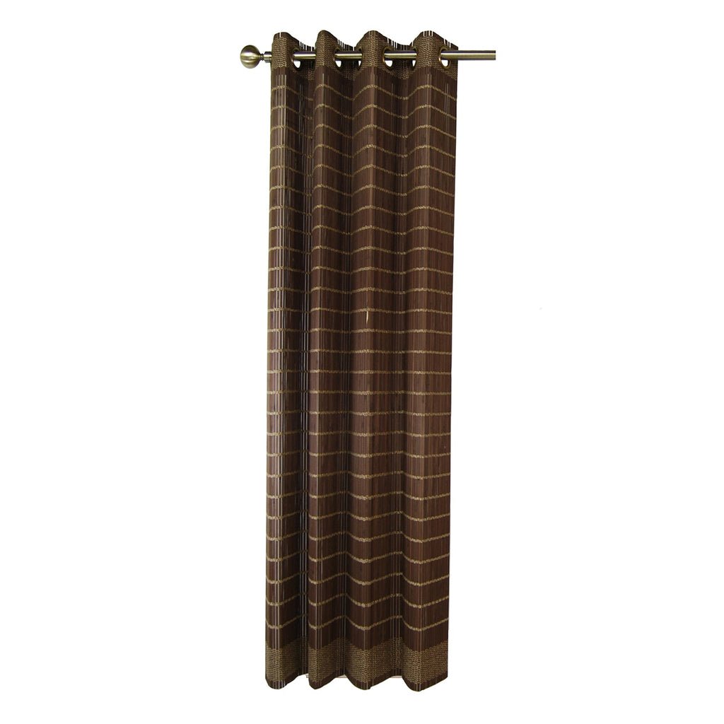 Versailles - Bamboo Grommet Top Curtain Panel, Brass Grommets, 42" x 63", Walnut - - Mounts For Less