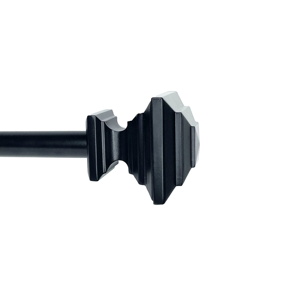 Versailles - Industria Stacked Curtain Rod Set, Adjustable Length, Black (2 Sizes Available) - - Mounts For Less