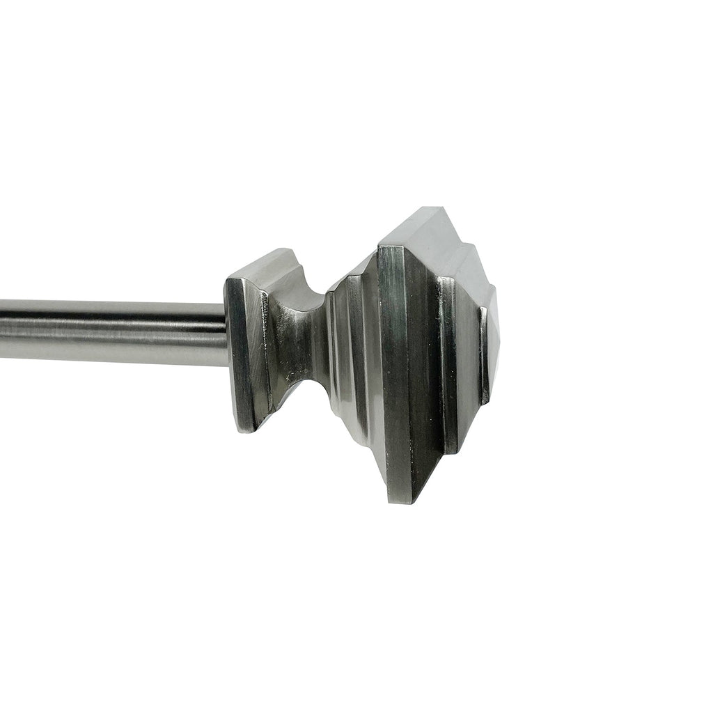 Versailles - Industria Stacked Curtain Rod Set, Adjustable Length, Silver (2 Sizes Available) - - Mounts For Less