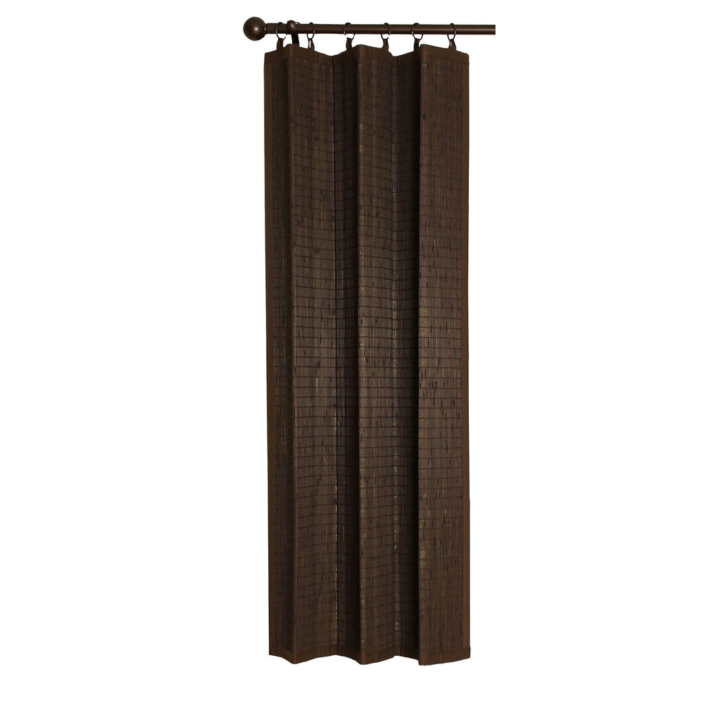 Versailles - Ring Top Bamboo Curtain Panel, Brass Grommets, 40" x 63", Espresso - - Mounts For Less