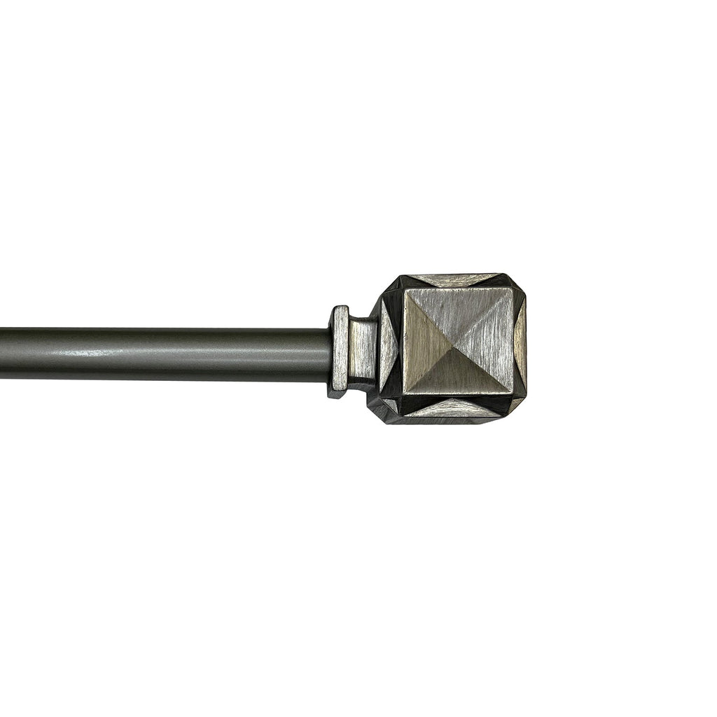 Versailles - Scencillo Boxy Curtain Rod Set, Adjustable Length, Silver (2 Sizes Available) - - Mounts For Less