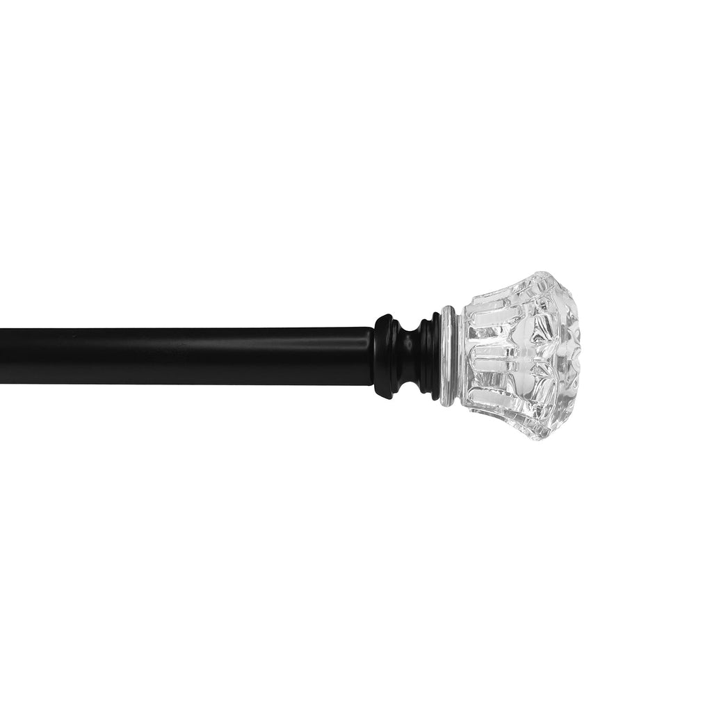 Versailles - Scencillo Tulip Curtain Rod Set, Adjustable Length, Black (2 Sizes Available) - - Mounts For Less