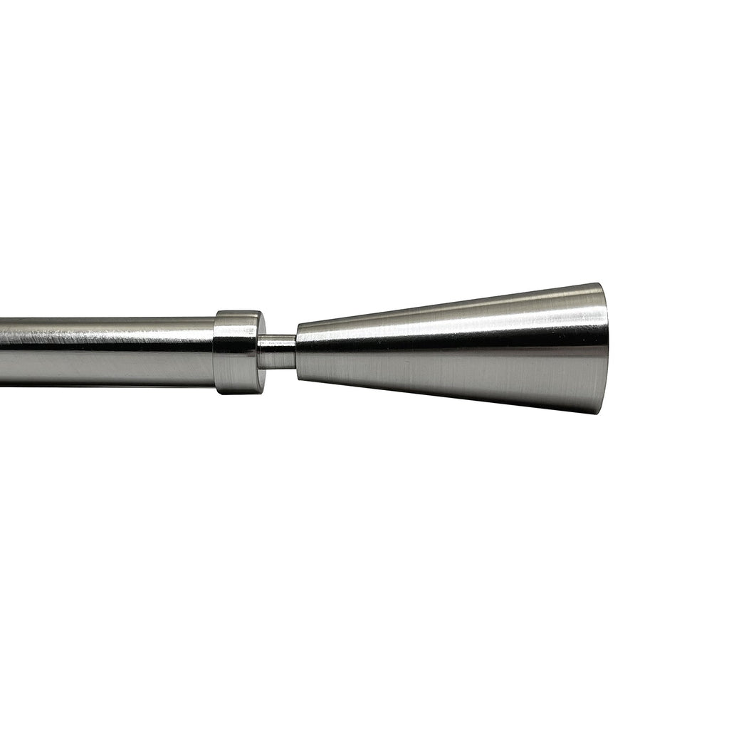 Versailles - Sculpted Cone Finial Curtain Rod Set, Adjustable Length, Silver (2 Sizes Available) - - Mounts For Less