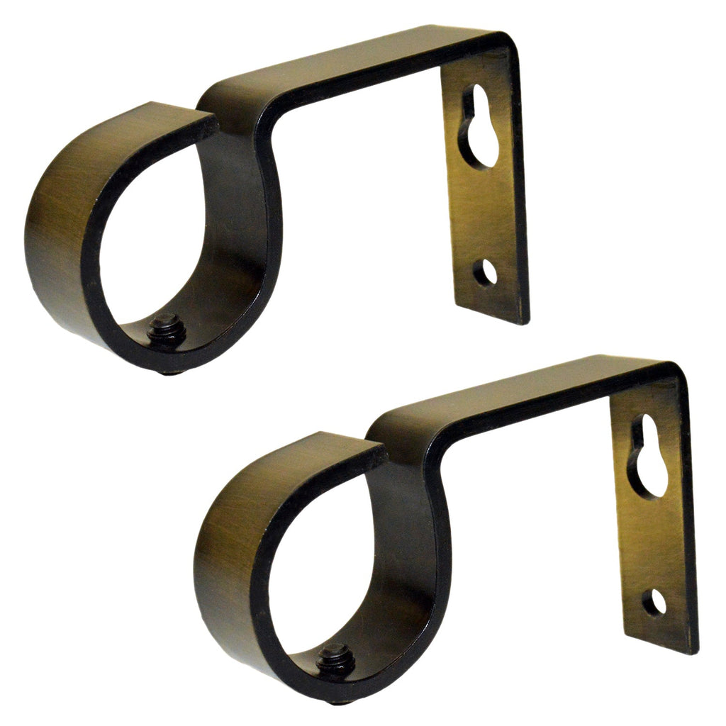 Versailles - Set of 2 Curtain Brackets, Set of 2 Curtain Rod Brackets, Wall or Ceiling Installation, Bronze - - Mounts For Less