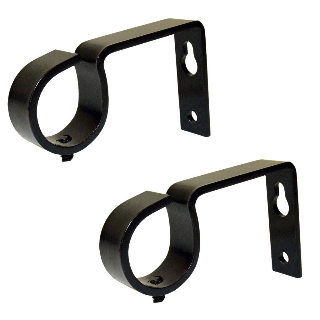 Versailles - Set of 2 Curtain Rod Brackets, Wall or Ceiling Installation, Brown - - Mounts For Less