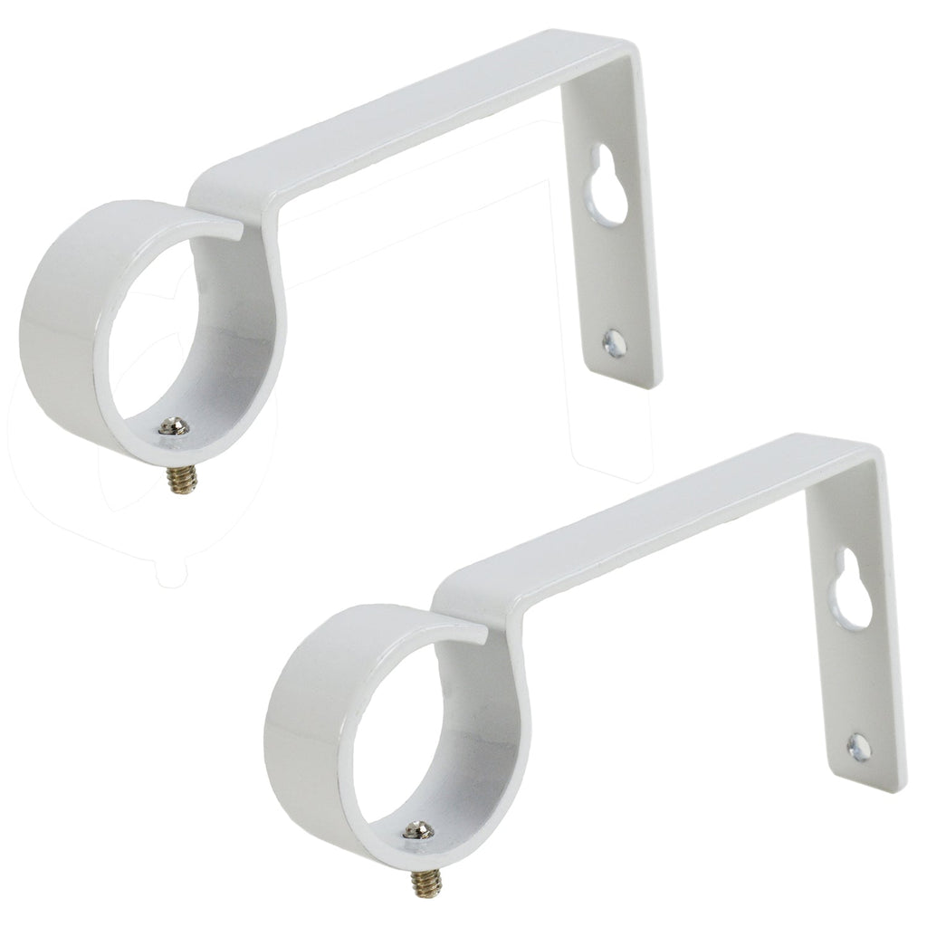 Versailles - Set of 2 Curtain Rod Brackets, Wall or Ceiling Installation, White - - Mounts For Less