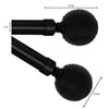 Versailles - Vivendi Ribbed Ball Curtain Rod Set, Adjustable Length, Brown (2 Sizes Available) - - Mounts For Less
