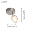 Xtricity - 1 Head Ceiling Light with Integrated LED, 5.90 '' Width, From Anita Collection, Nickel - - Mounts For Less
