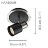 Xtricity - 1 Head Directional Fixture, 5.5'' Width, From the Harbour Collection, Brushed Nickel and Black - - Mounts For Less