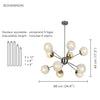 Xtricity - 10-Light Pendant, 34.6'' Width, From the Bohannon Collection, Silver - - Mounts For Less