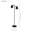 Xtricity - 2 Headed Floor Light, 5 'Height, From The Virginia Collection, Black - - Mounts For Less