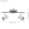 Xtricity - 2 Heads Ceiling Light, 13.97 '' Width, From The Westminster Collection, Chrome - - Mounts For Less