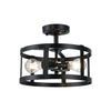 Xtricity - 2-Light Decorative Ceiling Light, 11.8" Width, From the Preston Collection, Black - - Mounts For Less