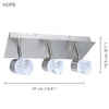 Xtricity - 3 Heads Ceiling Light with Integrated LED, 14.5 '' Width, From the Hope Collection, Nickel - - Mounts For Less