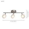 Xtricity - 3 Heads Ceiling Light with Integrated LED, 22.44 '' Width, From Anita Collection, Nickel - - Mounts For Less