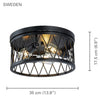 Xtricity - 3-Light Ceiling Light, 13.8'' Diameter, From the Sweden Collection, Black - - Mounts For Less