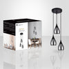Xtricity - 3-Light Pendant, 9.8'' Width, From the Repley Collection, Black - - Mounts For Less
